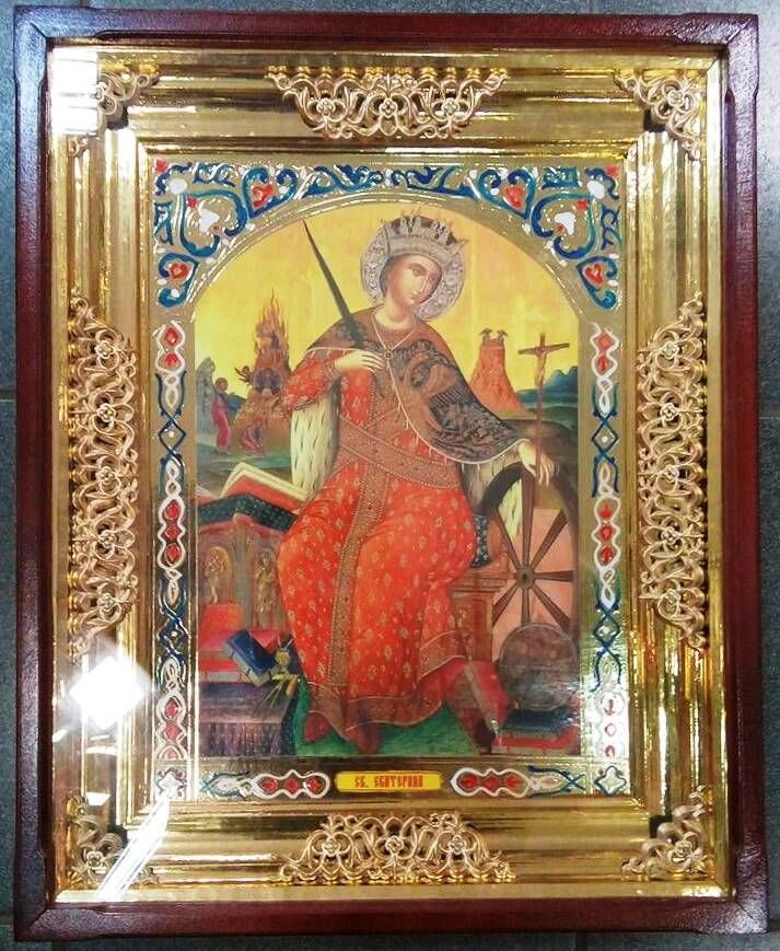 Ікона в дерев'яному кіоті, "Катерина" — фото 1