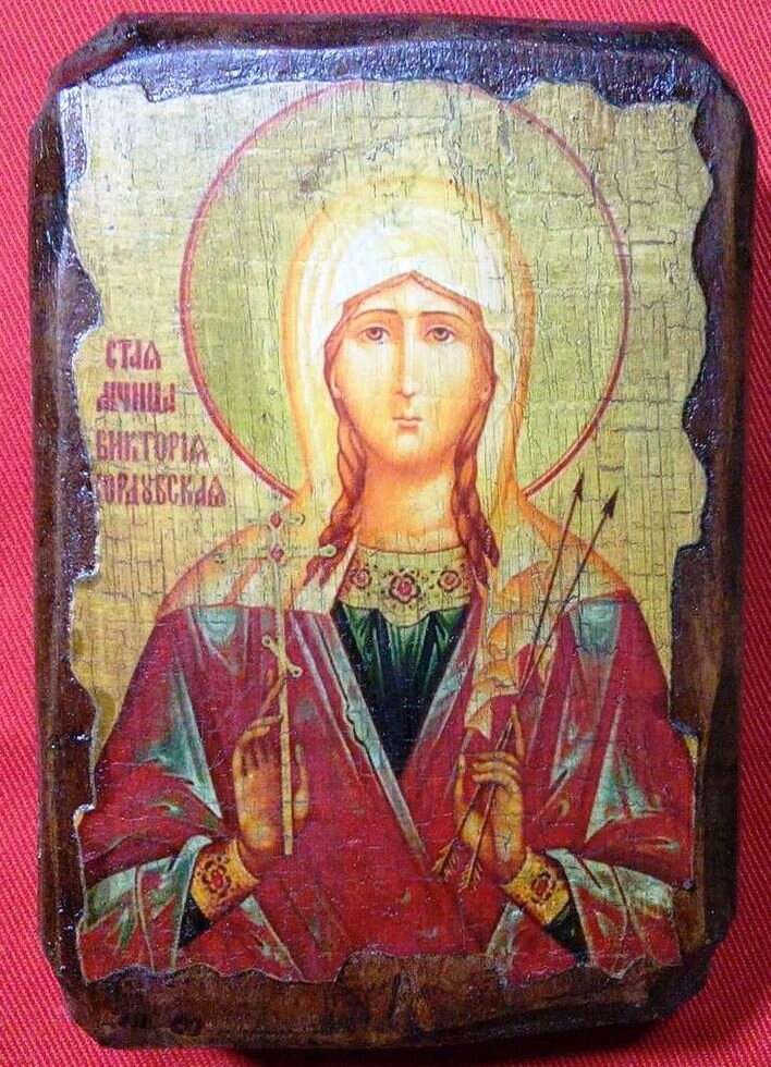 Ікона під старовину "Вікторія (Ніка)" 7х10 см. — фото 1