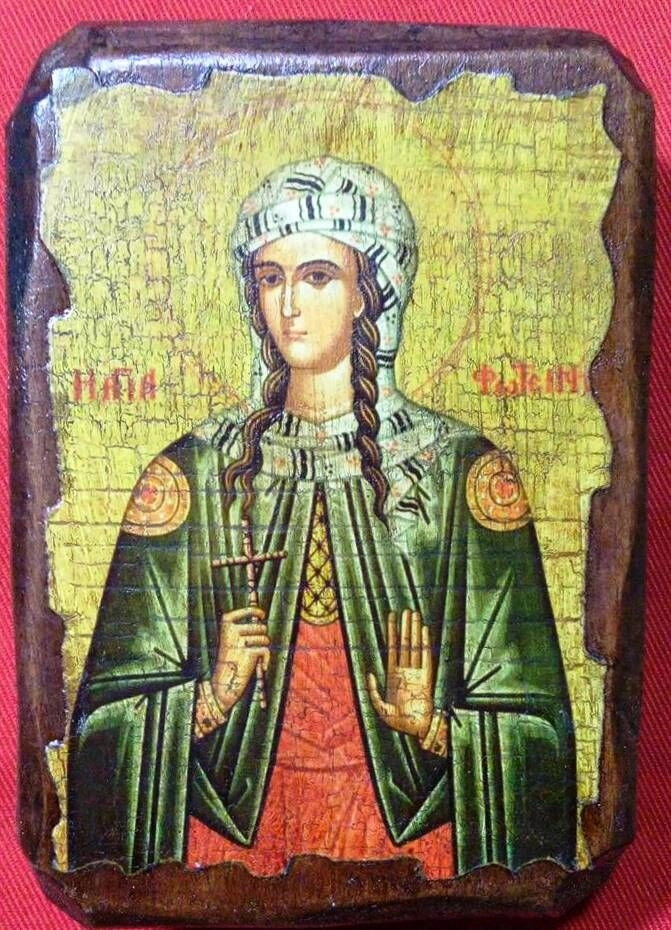 Ікона під старовину, "Фотінія (Світлана)" 7х10 — фото 1