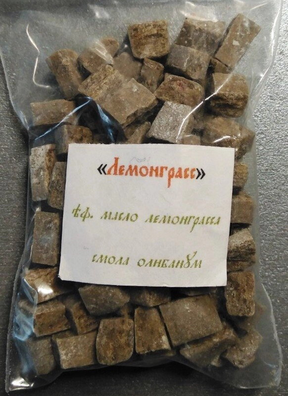 Ладан натуральний "Лемонграс", Склад: Ефірна олія лемонграсу, смола олібанум. 50 грам — фото 1