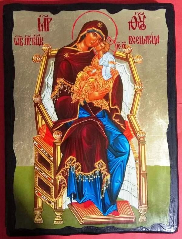 Ікона чорне золото, "Всецариця" 21х28 — фото 1
