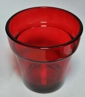 Стакан Лампадний червоний 48-1, діаметр 8 см. Висота 7,8 см., Скло, (пофарбований зверху, непленочная фарба)