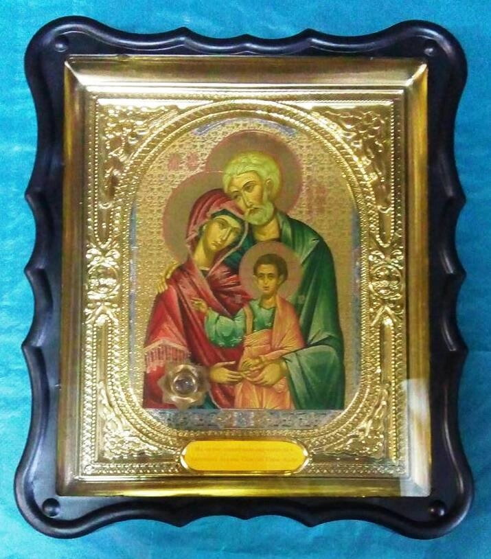Ікона в пластиковому фігурному кіоті з ладаном, "Святе Сімейство" — фото 1
