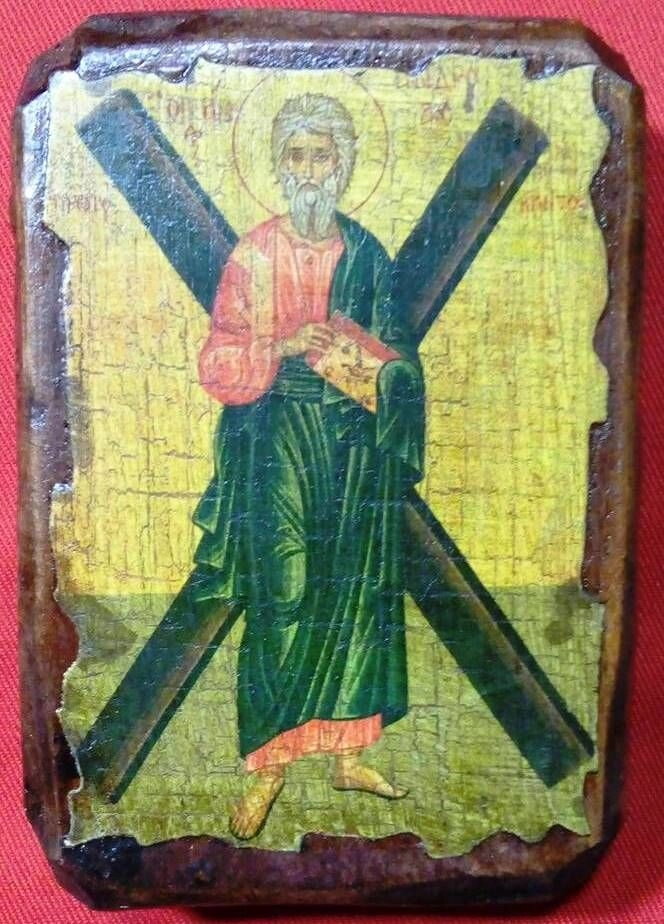 Ікона під старовину, "Андрій Первозванний" 7х10 — фото 1