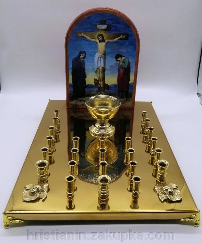 Підсвічник АРКА настільний на панахидний стіл, на 24 свічки від компанії ІНТЕРНЕТ МАГАЗИН "ХРИСТИЯНИН" церковне начиння - фото 1