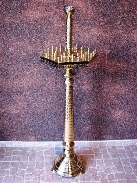 Підсвічник підлоговий храмовий на 42 свічки від компанії ІНТЕРНЕТ МАГАЗИН "ХРИСТИЯНИН" церковне начиння - фото 1