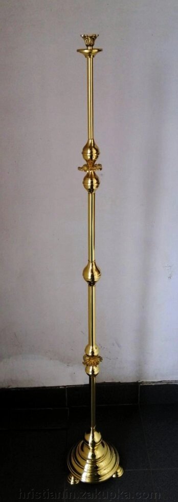 Підсвічник підлоговий храмовий виносної, тонкий на одну свічку від компанії ІНТЕРНЕТ МАГАЗИН "ХРИСТИЯНИН" церковне начиння - фото 1