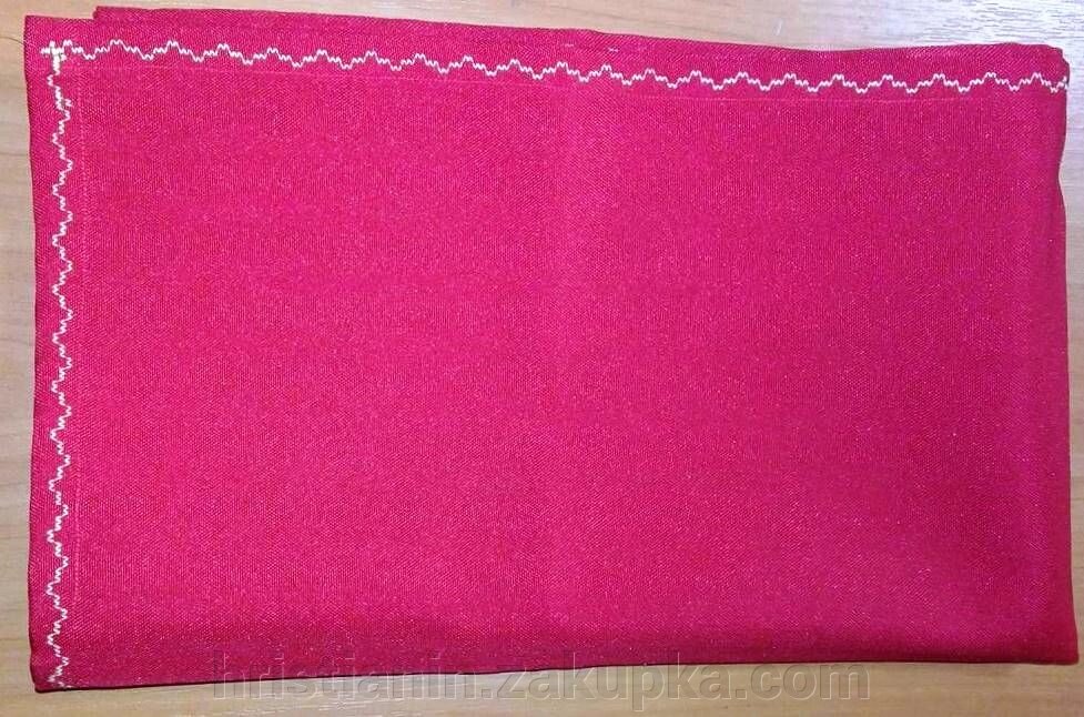 Плат для причастя, червоний габардин 50х65, з вишивкою від компанії ІНТЕРНЕТ МАГАЗИН "ХРИСТИЯНИН" церковне начиння - фото 1