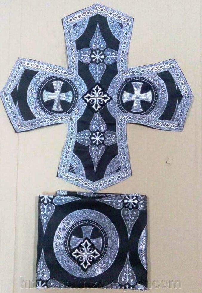 Покрівці з повітрям чорні з сріблом, парчеві від компанії ІНТЕРНЕТ МАГАЗИН "ХРИСТИЯНИН" церковне начиння - фото 1