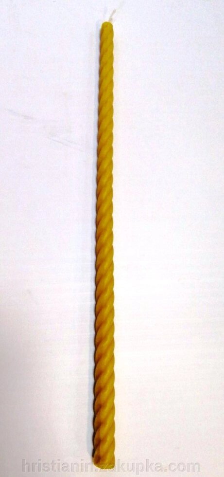 Свічка з натурального воску, кручена конус №8, поштучно від компанії ІНТЕРНЕТ МАГАЗИН "ХРИСТИЯНИН" церковне начиння - фото 1
