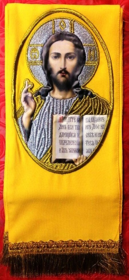 Закладка вишита в богослужбові книги з іконою Спаситель від компанії ІНТЕРНЕТ МАГАЗИН "ХРИСТИЯНИН" церковне начиння - фото 1