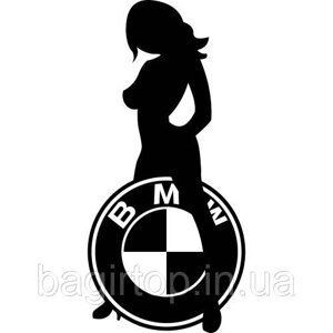 Вінілова наклейка на авто - БМВ Дівчина | BMW Girl розмір 20 см