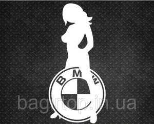 Вінілова наклейка на авто - БМВ Дівчина | BMW Girl розмір 30 см