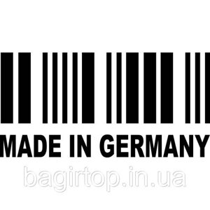 Вінілова наклейка на авто - Made in Germany (Штрихкод) розмір 20 см