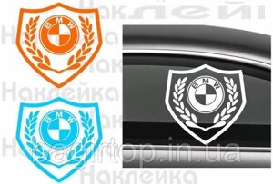 Вінілова наклейка на авто - Щит BMW розмір 50 см