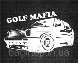 Вінілова наклейка на авто - Volkswagen Golf Mafia розмір 30 см