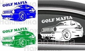 Вінілова наклейка на авто - Volkswagen Golf Mafia розмір 50 см