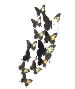Декор "Метелики" чорні - 12шт.