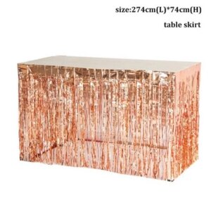 Дощик для свята та прикраси столу 74 см на 2,74 метра рожеве золото