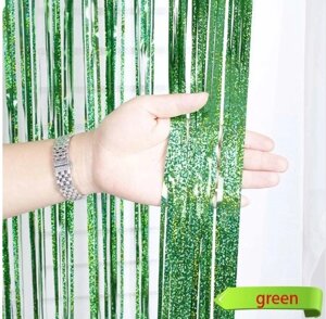 Дощик на фотозону святковий з голограмою 2 м на 1 м зелений