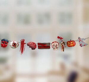 Гірлянда Хелловін із картону 3 м різнобарвний