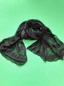 Капроновий шарф жіночий чорний - розмір шарфа приблизно 140*35см