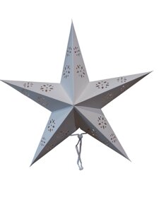 Картонна зірка об`ємна декоративна 45 см білий