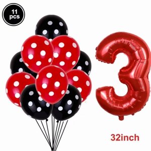 Кульки Леді Баг та шар цифра 3 - в комплекті 11штук