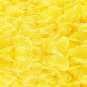 Пелюстки троянд із тканини 200 штук 45 на 40 мм жовтий
