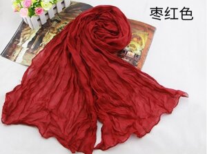 Жіночий шарфик бордовий - розмір шарфа 170*40см, бавовна, поліестер.