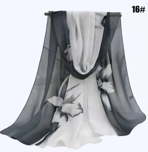 Жіночий шарфик чорно-білий - розмір шарфика приблизно 150*48см, шифон