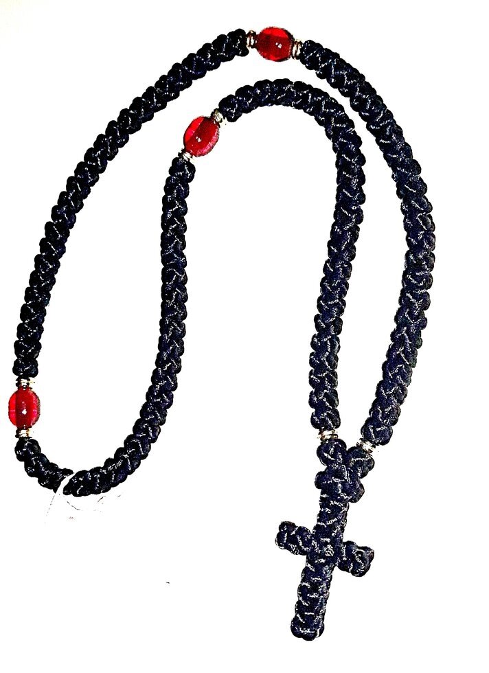 Брояніца з вузловим хрестом, сині намистини від компанії Майстерня ладану "Ладанка" - фото 1
