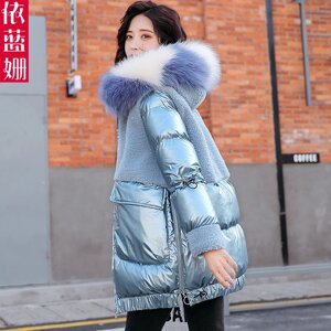 Під замовлення! Глянцевий бавовняна куртка, жіноча модна куртка середньої довжини, корейська версія, зима 2020 року, нове
