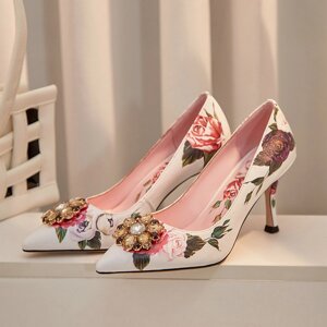 Под заказ! Новинка 2020, белые свадебные туфли в китайском стиле на высоком каблуке со стразами и цветком