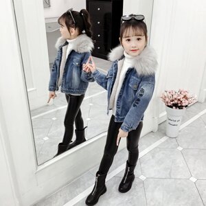 Под заказ! Одежда для девочек осень / зима, джинсовая куртка, хлопковые куртки, топы CUHK, детская корейская