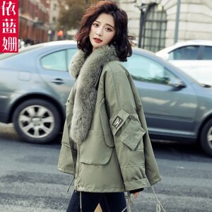 Під замовлення! Плюшева стьобана куртка Parker, жіноча коротка, новинка 2019 року, зимовий одяг, корейська