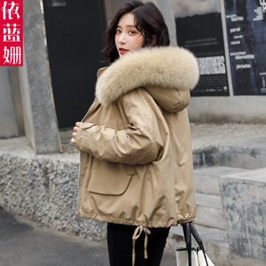 Під замовлення! Пухова куртка Parker жіноча коротка, зимова нова корейська версія, вільна товста куртка з