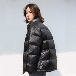 Під замовлення! Зимова куртка в гонконгському стилі, чорна стьобана куртка, жіноча корейська версія, вільний