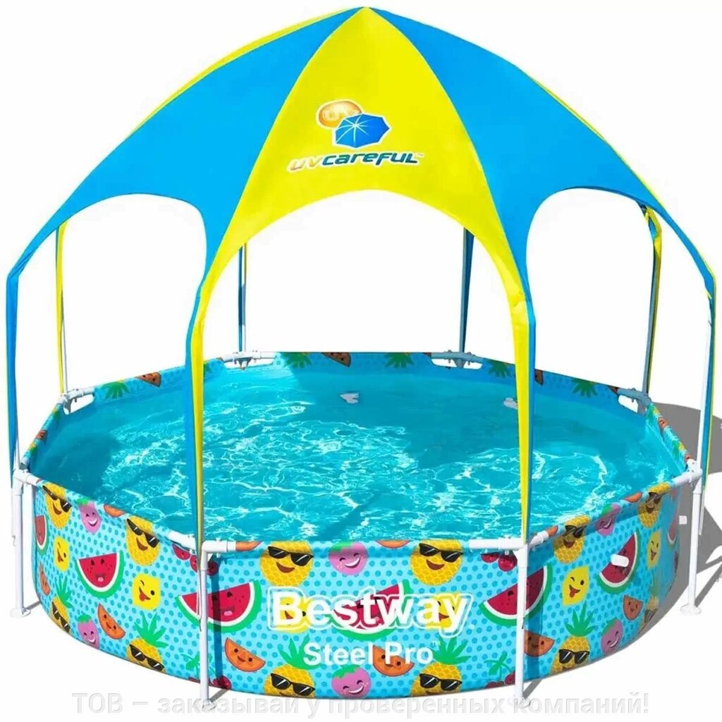 Дитячий каркасний басейн Bestway 56432 (244х51 см) з тентом від компанії ТОВ - замовляй у перевірених компаній! - фото 1