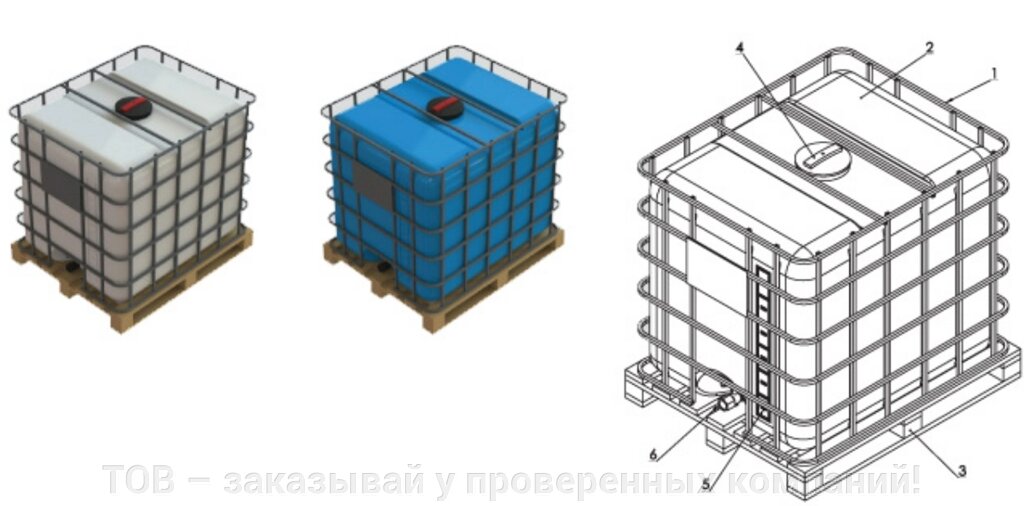 Єврокуб для перевезення 1000 л від компанії ТОВ - замовляй у перевірених компаній! - фото 1