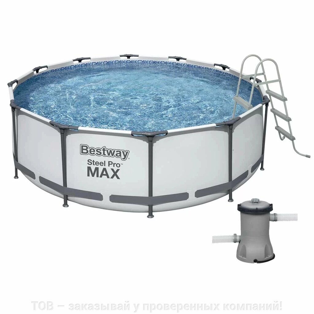 Каркасний басейн Bestway 56418 (366х100 см) з картриджним фільтром та драбиною від компанії ТОВ - замовляй у перевірених компаній! - фото 1