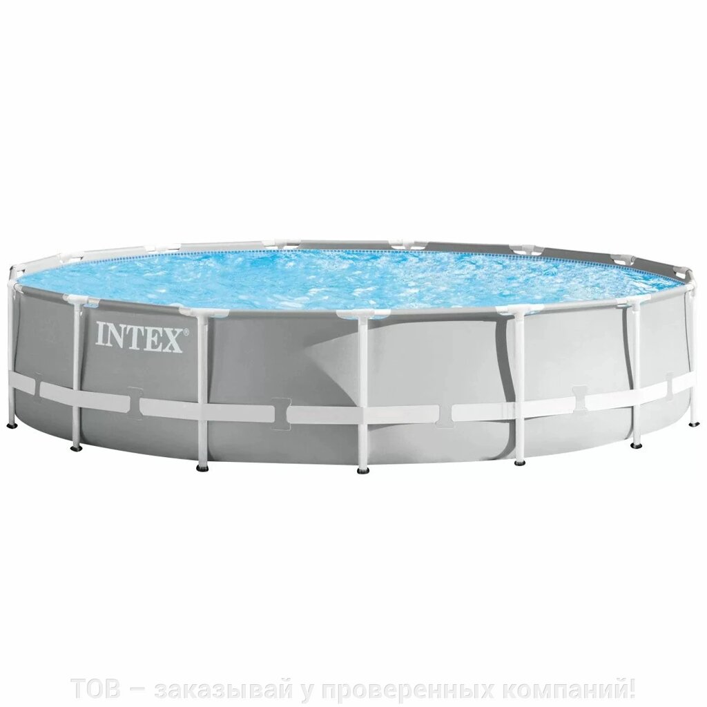 Каркасний басейн Intex 26724 (457х107 см) з картриджним фільтром, драбиною та тентом від компанії ТОВ - замовляй у перевірених компаній! - фото 1