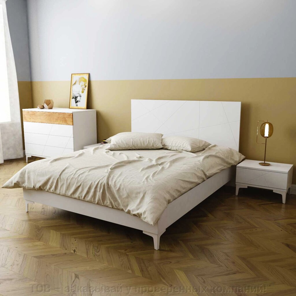 Ліжко Picassa 1600*2000 Білий від компанії ТОВ - замовляй у перевірених компаній! - фото 1
