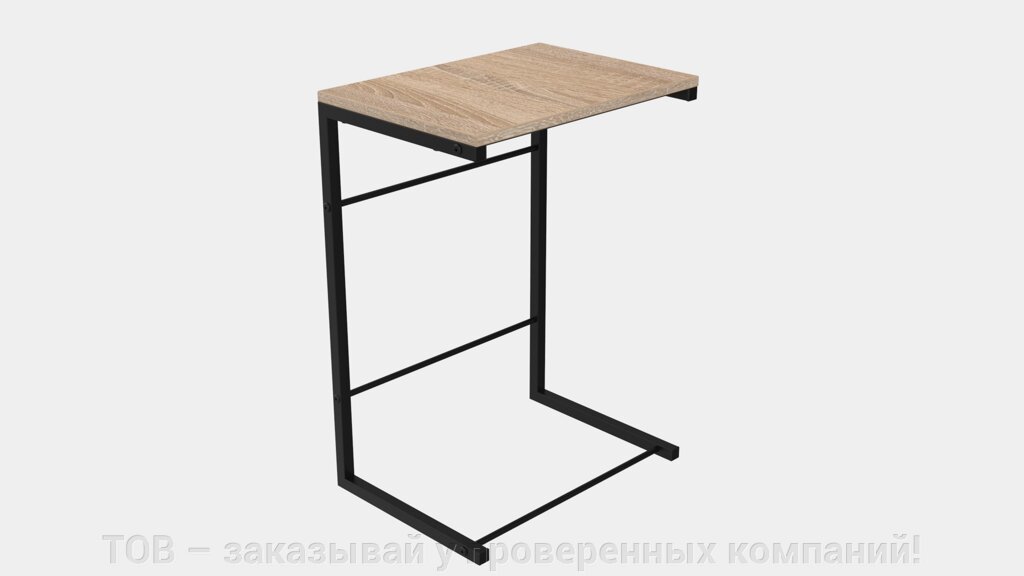 Приставний Столик Террі Ferrum-decor 650x440x330 Чорний метал ДСП Дуб Сонома 16 мм від компанії ТОВ - замовляй у перевірених компаній! - фото 1