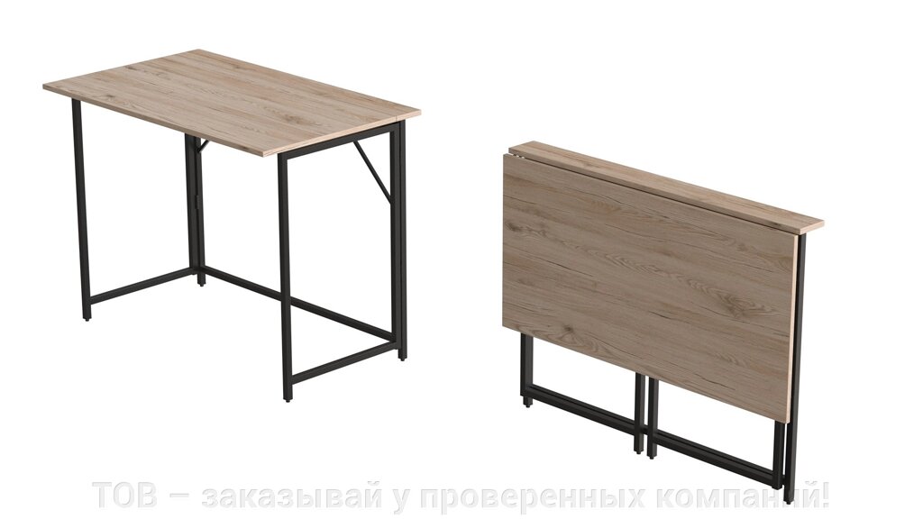 Стіл розкладний Моріс Ferrum-decor 750x1000x600 Чорний метал ДСП Дуб Сан-Маріно 16 мм від компанії ТОВ - замовляй у перевірених компаній! - фото 1