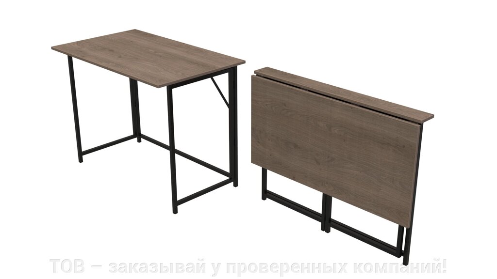 Стіл розкладний Моріс Ferrum-decor 750x1000x600 Чорний метал ДСП Дуб Сонома Трюфель 16 мм від компанії ТОВ - замовляй у перевірених компаній! - фото 1