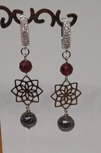 Сережки гранатові (ср-грн-010)