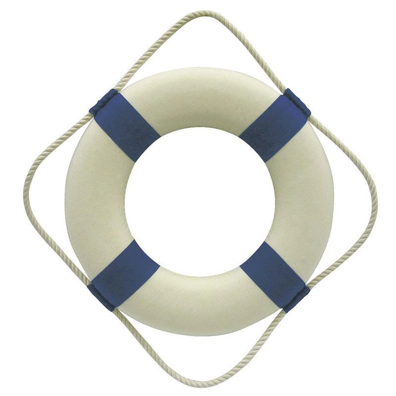 Декор «Рятувальний круг» Sea Club, d-30 см білий з синім від компанії Інтернет-магазин Present4you - фото 1