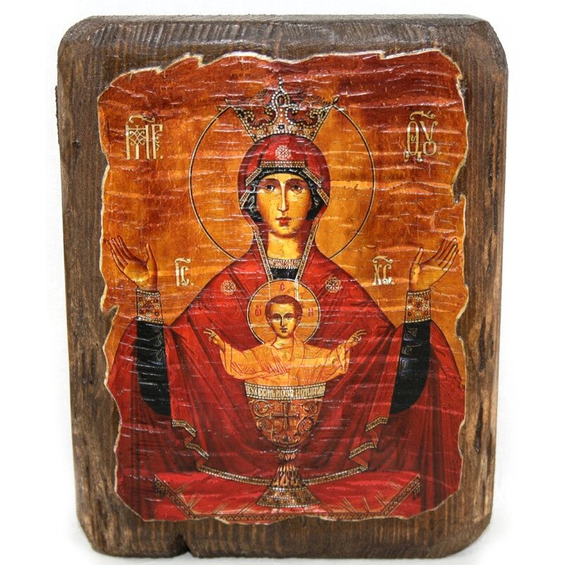 Дерев'яна ікона Божої Матері Неуповаемая чаша, 17х13 см (814-1009) від компанії Інтернет-магазин Present4you - фото 1