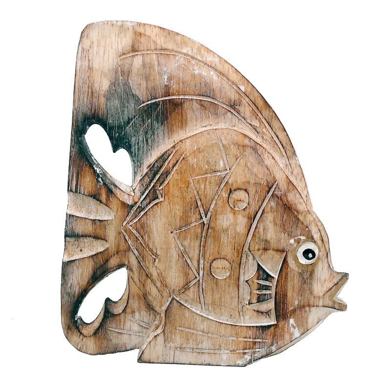 Дерев'яна статуетка «Рибка натуральна», 20 см від компанії Інтернет-магазин Present4you - фото 1
